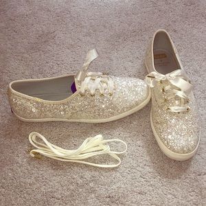 Kate Spade Glitter Keds 9.5 -Bridal Wedding Shoe